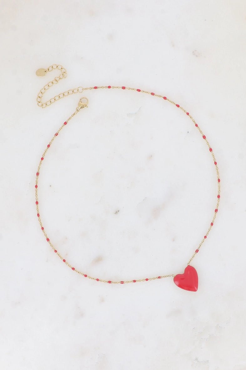 Collier Chaîne Cristobal Cœur en Résine - La boutique de Nannye