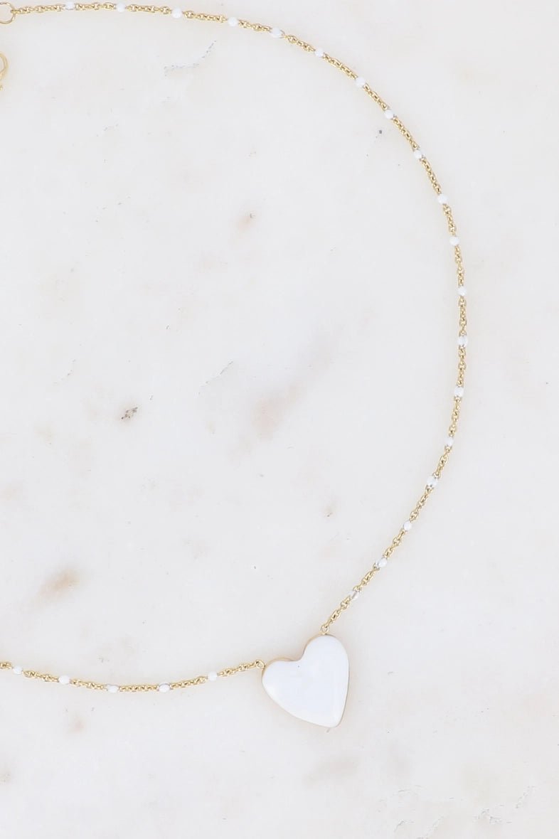 Collier Chaîne Cristobal Cœur en Résine - La boutique de Nannye