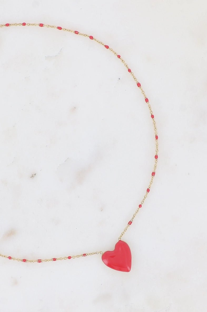 Collier Chaîne Cristobal Cœur en Résine - La boutique de Nannye
