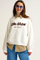 Q2 Côte d'Azur - Sweatshirt crème brodé