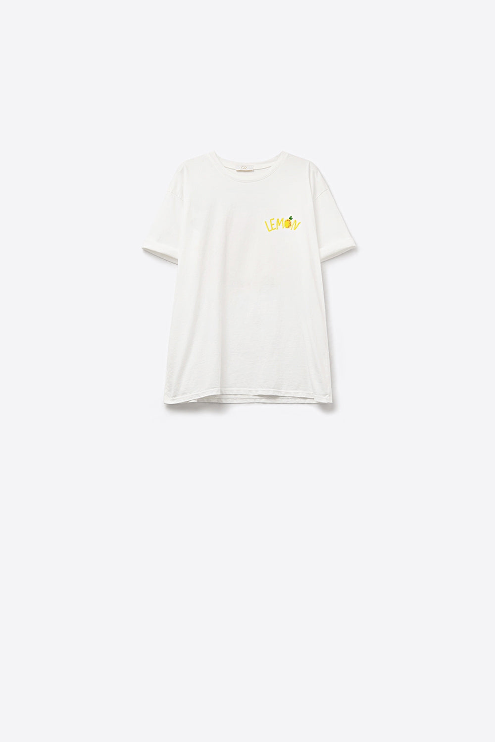 Q2 Fabriqué en Italie t-shirt blanc avec motif de citron