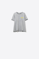 Q2 Fabriqué en Italie t-shirt gris délavé avec motif de citron