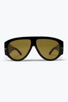 Q2 Lunettes de soleil à large visière avec monture épaisse imprimé écaille de tortue beige