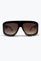 Q2 Lunettes de soleil à monture carrée effet écaille de tortue noire avec verres dégradés