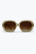 Q2 Lunettes de soleil à monture carrée oversize beige avec verres à effet dégradé