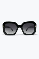 Q2 Lunettes de soleil à monture carrée oversize noire avec verres en dégradé