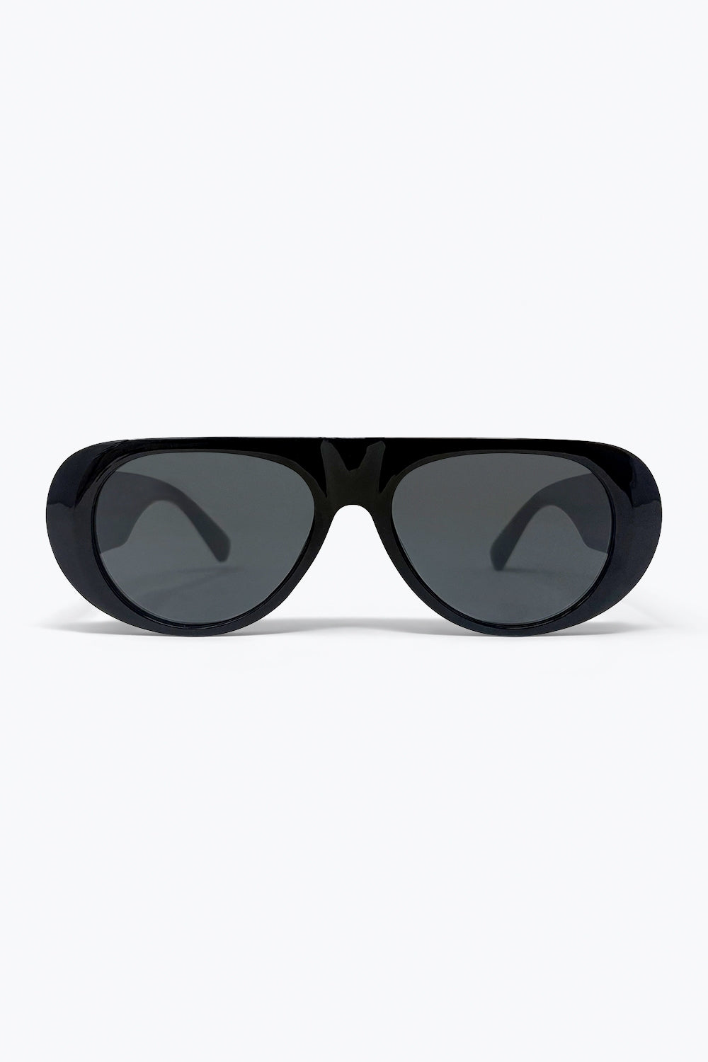 Q2 Lunettes de soleil aviateur noires surdimensionnées avec verres foncés