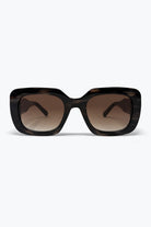 Q2 Lunettes de soleil carrées larges en acétate écaille de tortue noir