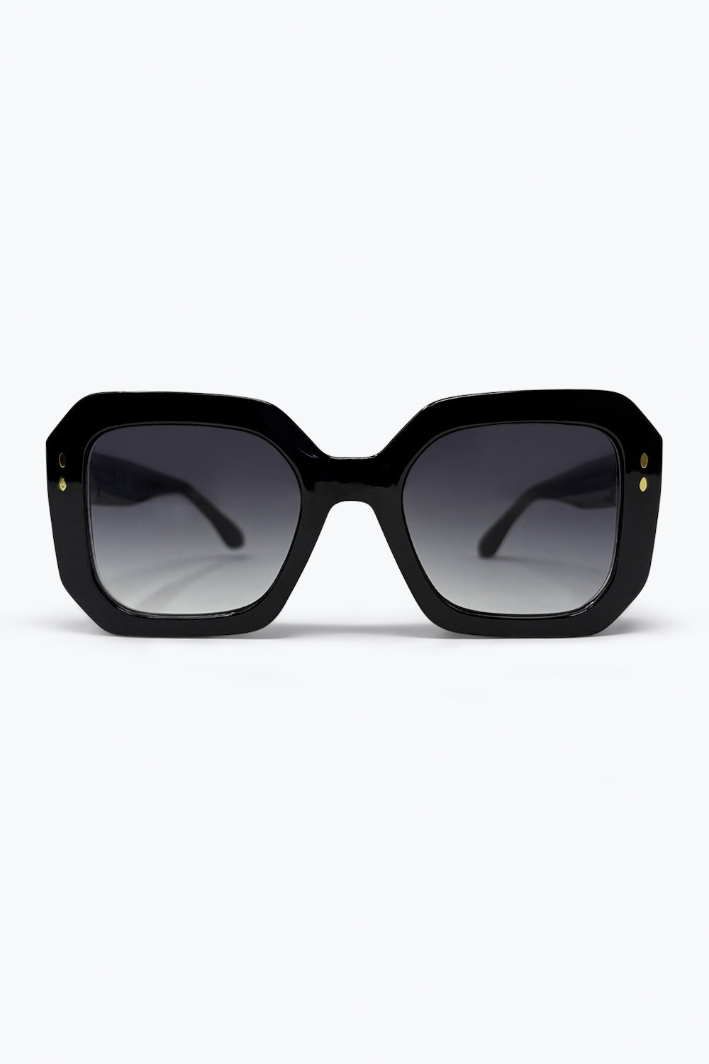 Q2 Lunettes de soleil carrées oversize audacieuses à verres dégradés noirs