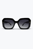 Q2 Lunettes de soleil carrées oversize audacieuses à verres dégradés noirs