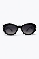 Q2 Lunettes de soleil épaisses avec monture ovale noire et verres dégradés
