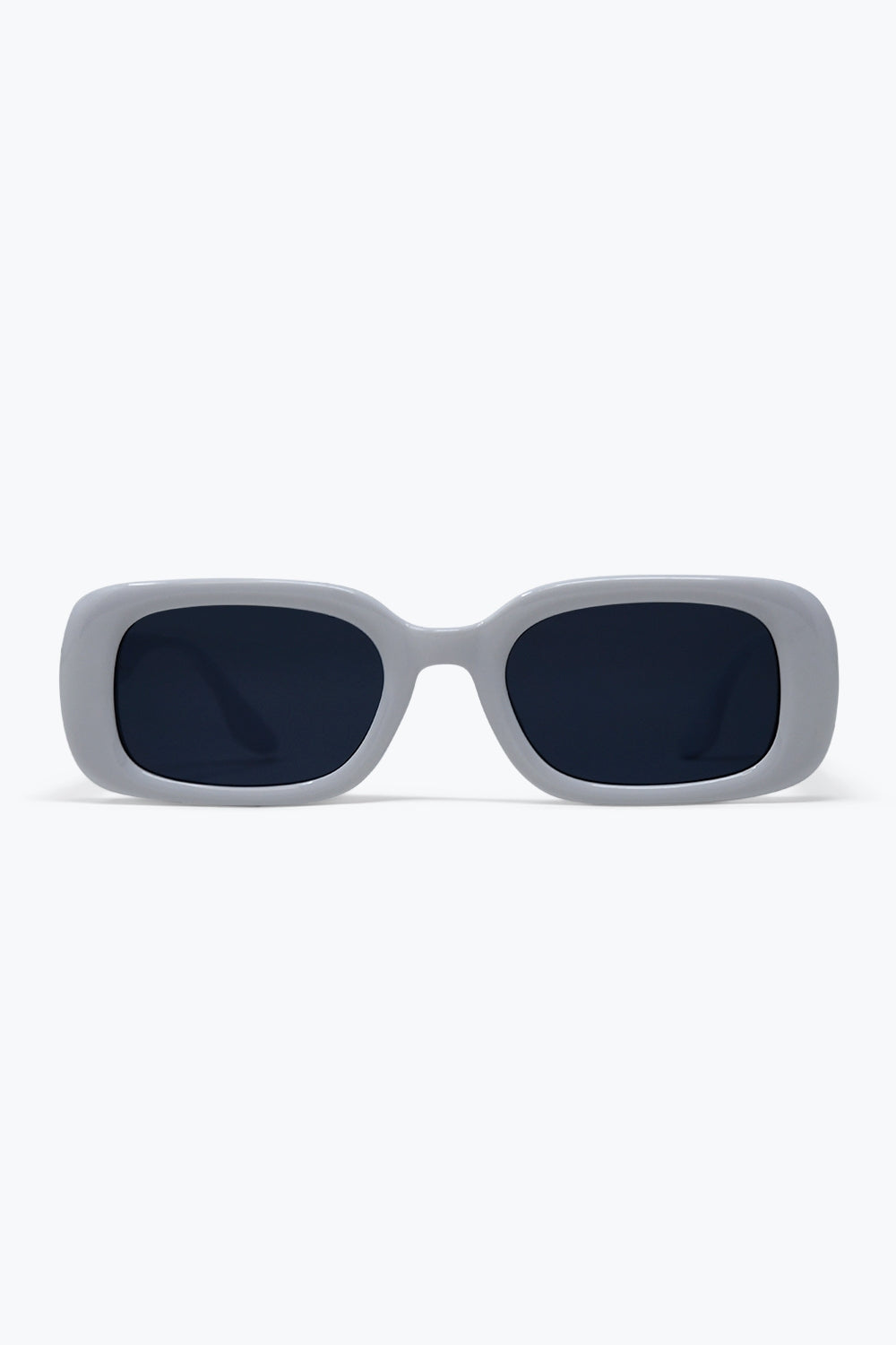 Q2 Lunettes de soleil modernes avec monture épaisse blanche et verres rectangulaires