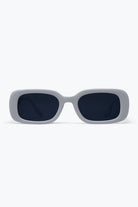 Q2 Lunettes de soleil modernes avec monture épaisse blanche et verres rectangulaires