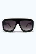 Q2 Lunettes de soleil noires à monture carrée oversize avec verres dégradés