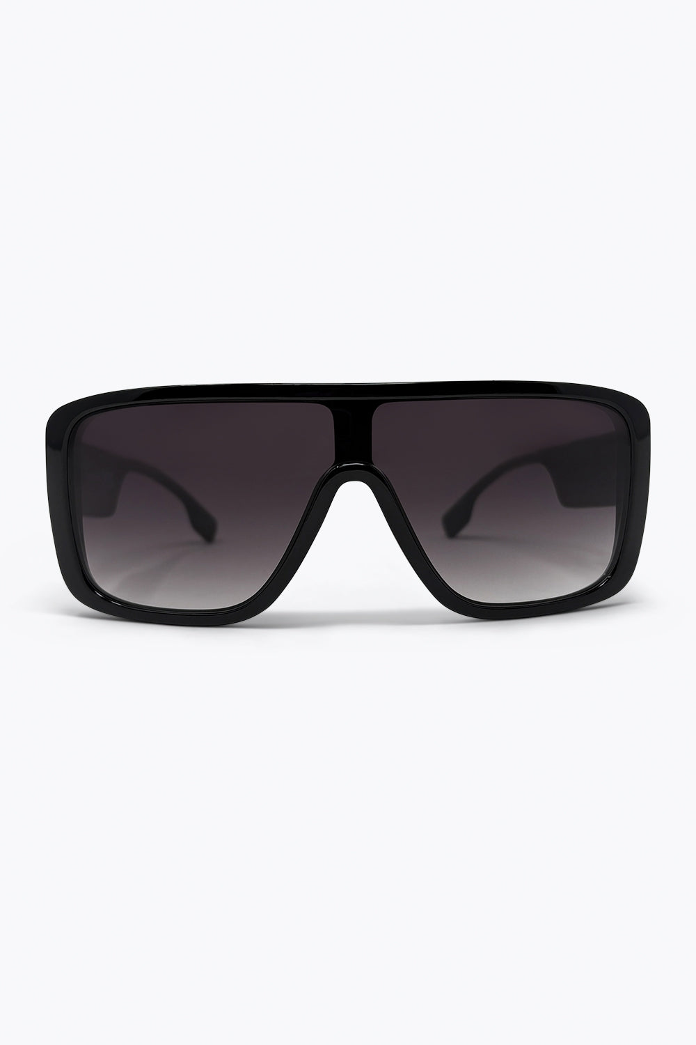 Q2 Lunettes de soleil noires à monture surdimensionnée avec verres dégradés