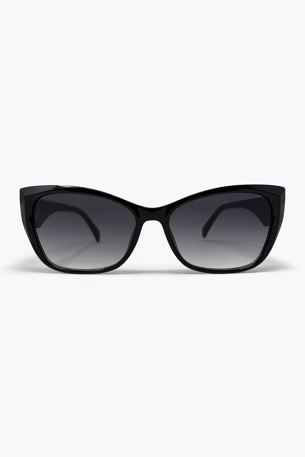 Q2 Lunettes de soleil œil de chat noir à monture épaisse avec verres dégradés