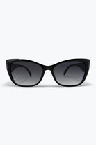 Q2 Lunettes de soleil œil de chat noir à monture épaisse avec verres dégradés