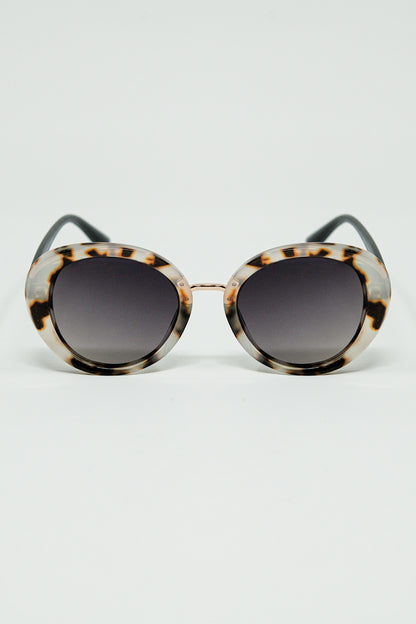 Q2 Lunettes de soleil ovales Sunset Spot Beige