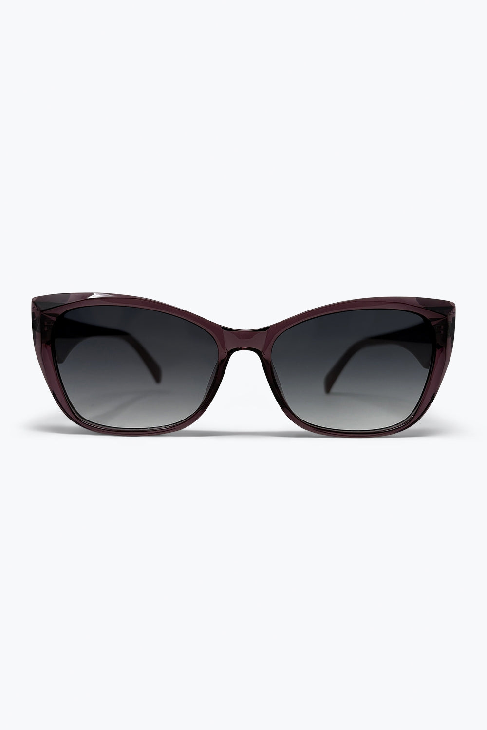 Q2 Lunettes de soleil oversize à monture œil de chat avec verres dégradés bordeaux