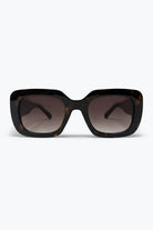 Q2 Lunettes de soleil surdimensionnées à monture carrée en acétate écaille de tortue noire