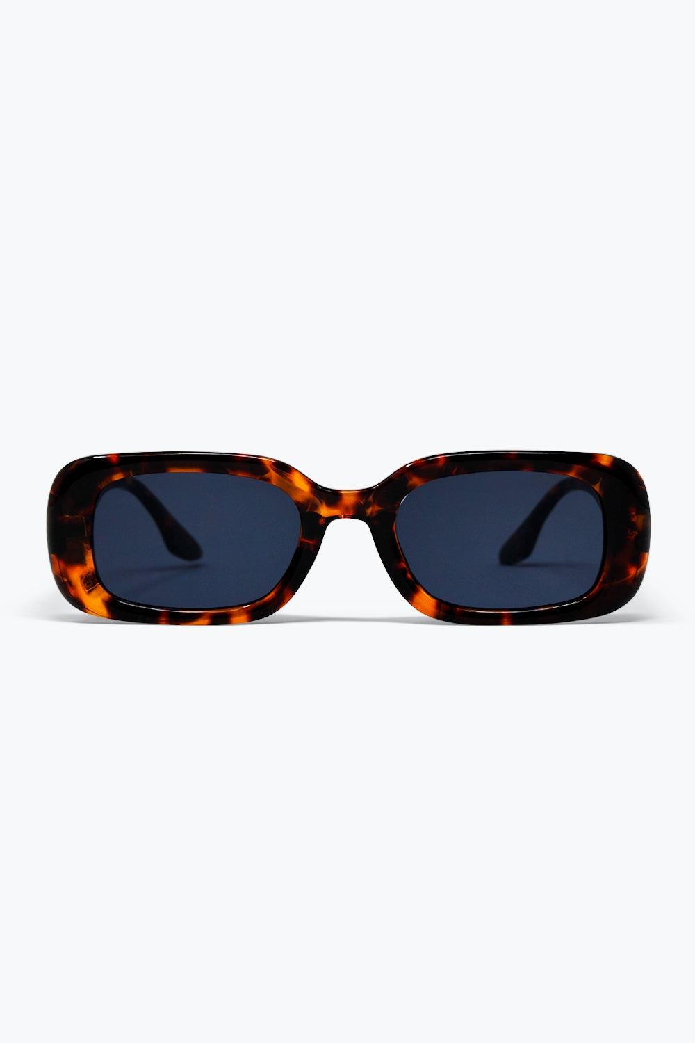 Q2 Monture Rectangulaire Classique en Écaille de Tortue Marron Lunettes de Soleil