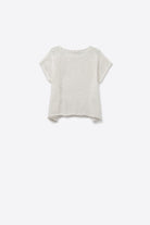 Q2 Open Knit Crochet dropped Sleeved Top in white