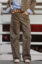 Q2 Pantalon imprimé léopard avec dégradé devant et dos