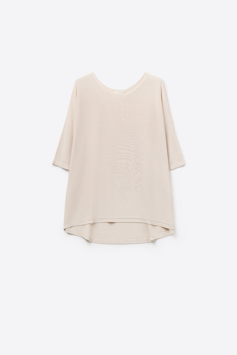 Q2 Pull oversize en beige avec manches coudées