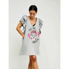 Robe à col en V à double volants Katrina Rayo - La boutique de Nannye
