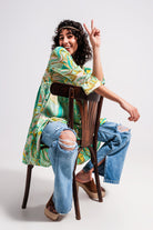 Q2 Robe à manches trois quarts Vert