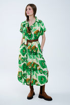 Q2 Robe florale Bliss dans des tons verts et chauds