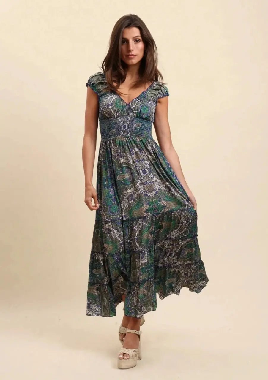 Robe longue imprimée Elena - La boutique de Nannye