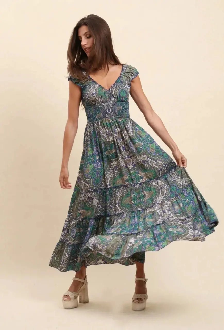 Robe longue imprimée Elena - La boutique de Nannye