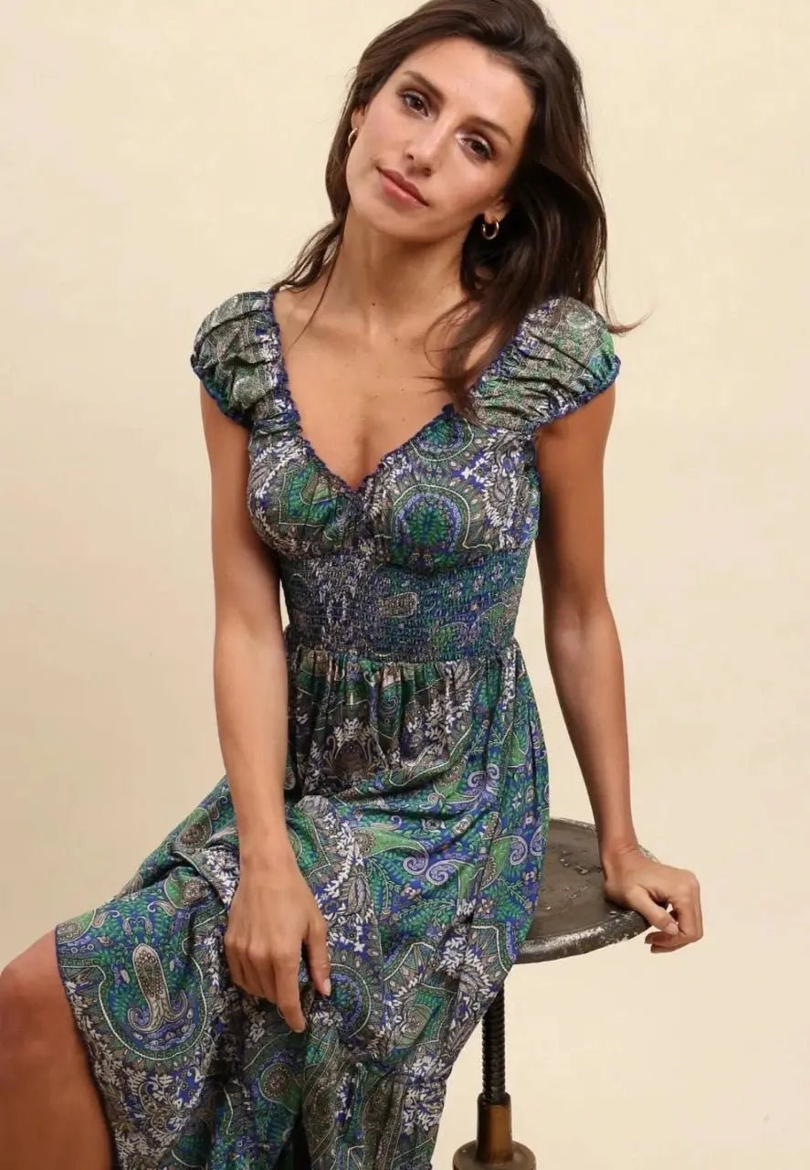 Robe longue imprimée Elena - La boutique de Nannye