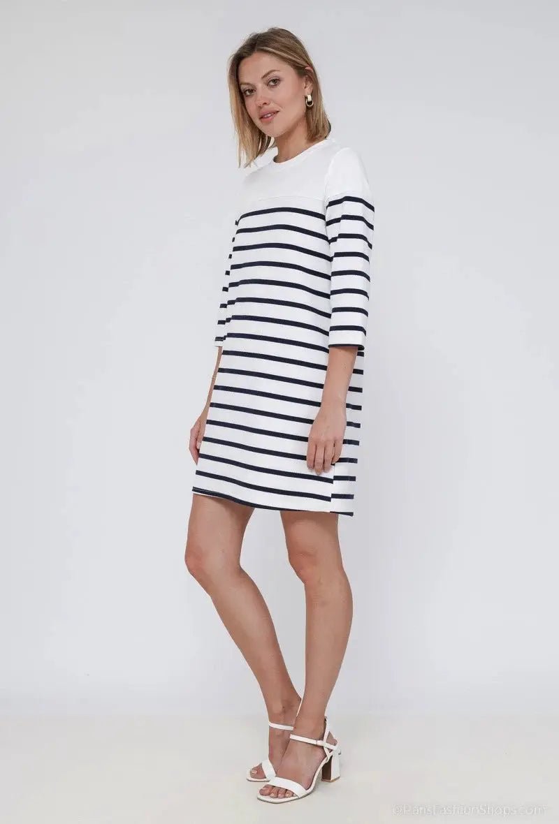 Robe rayée marine Natacha - La boutique de Nannye
