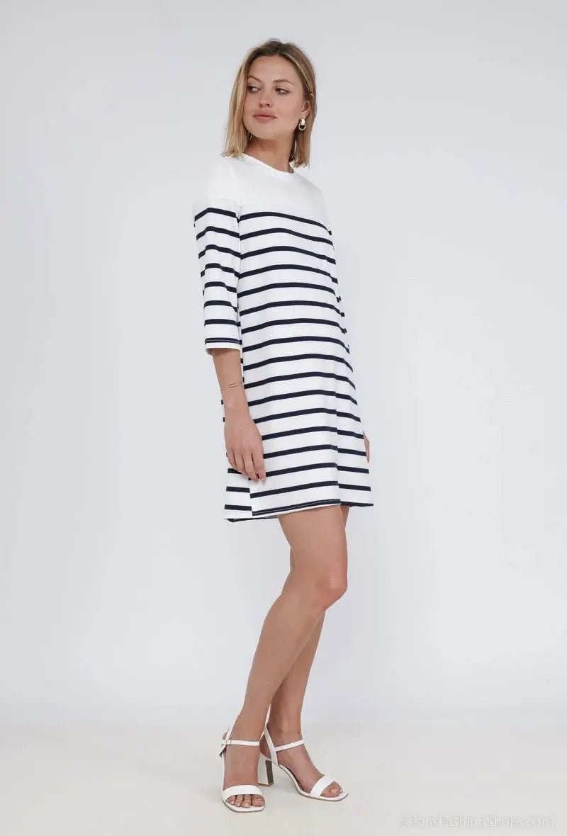 Robe rayée marine Natacha - La boutique de Nannye