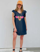 Robe sans manches fleepy cœur en jean - La boutique de Nannye