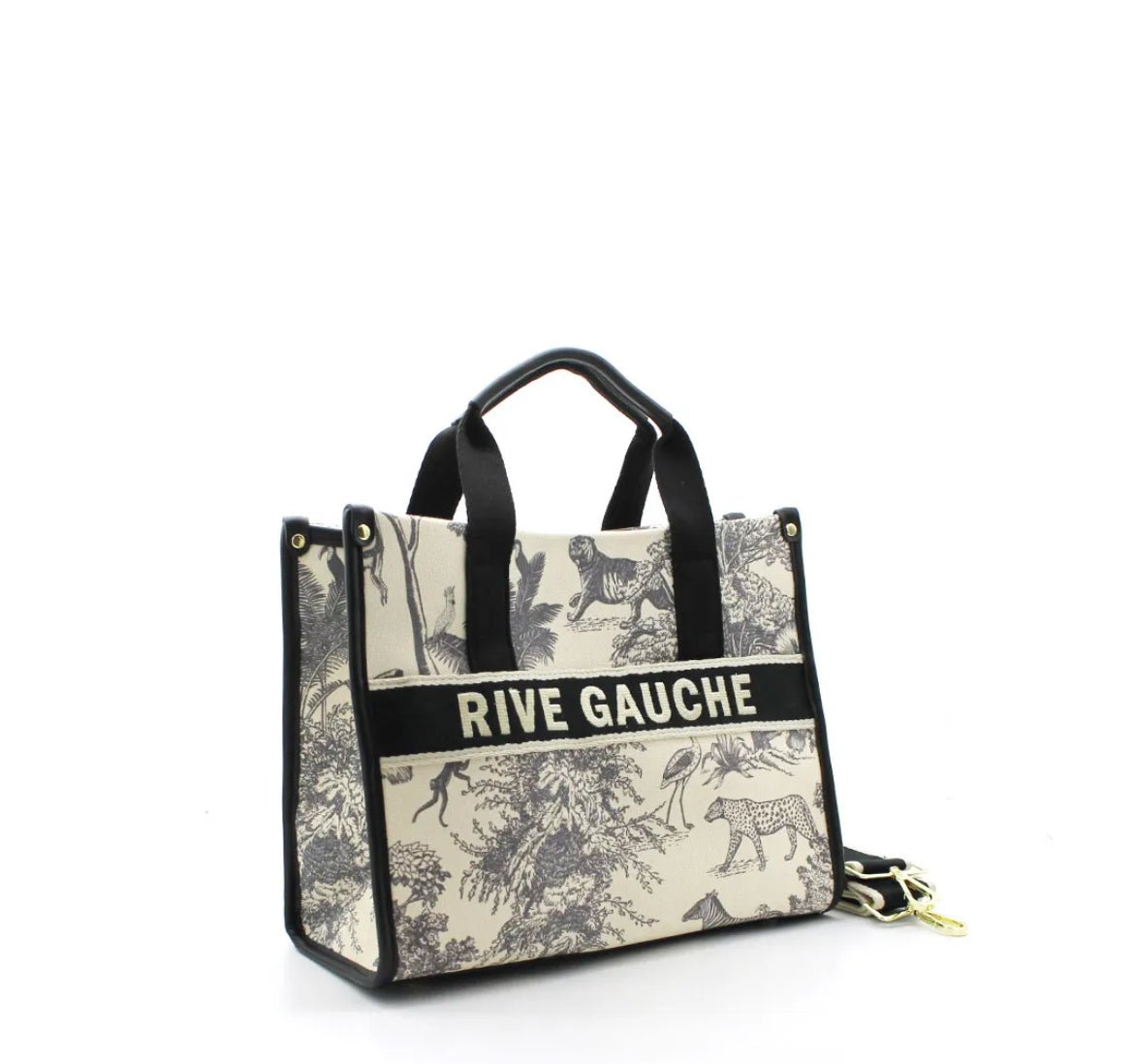 Sac Rive Gauche Jungle noir – Sac Porté Main ou Épaule Élégant et Pratique - La boutique de Nannye