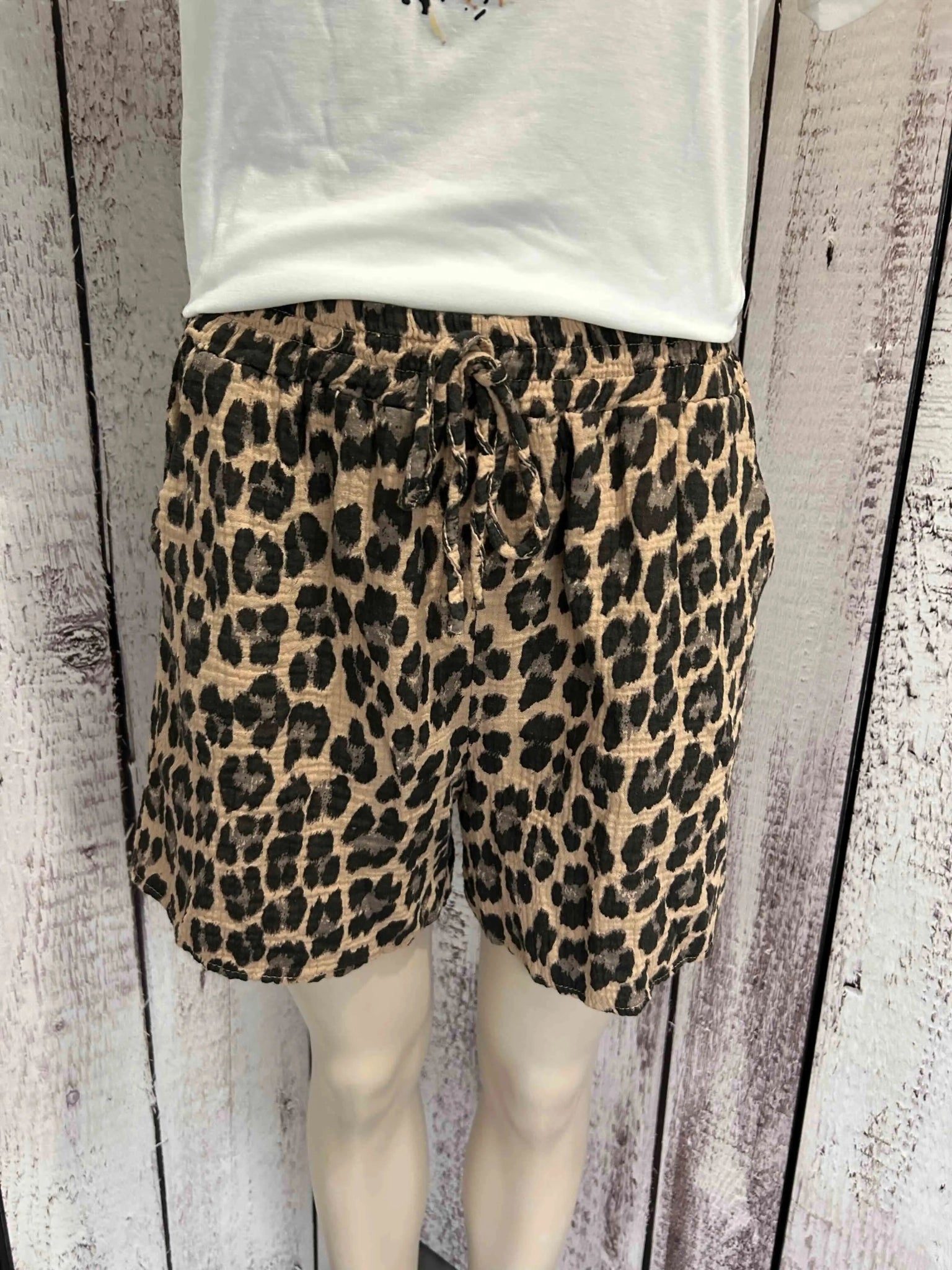 Short léopard gaze de coton - La boutique de Nannye