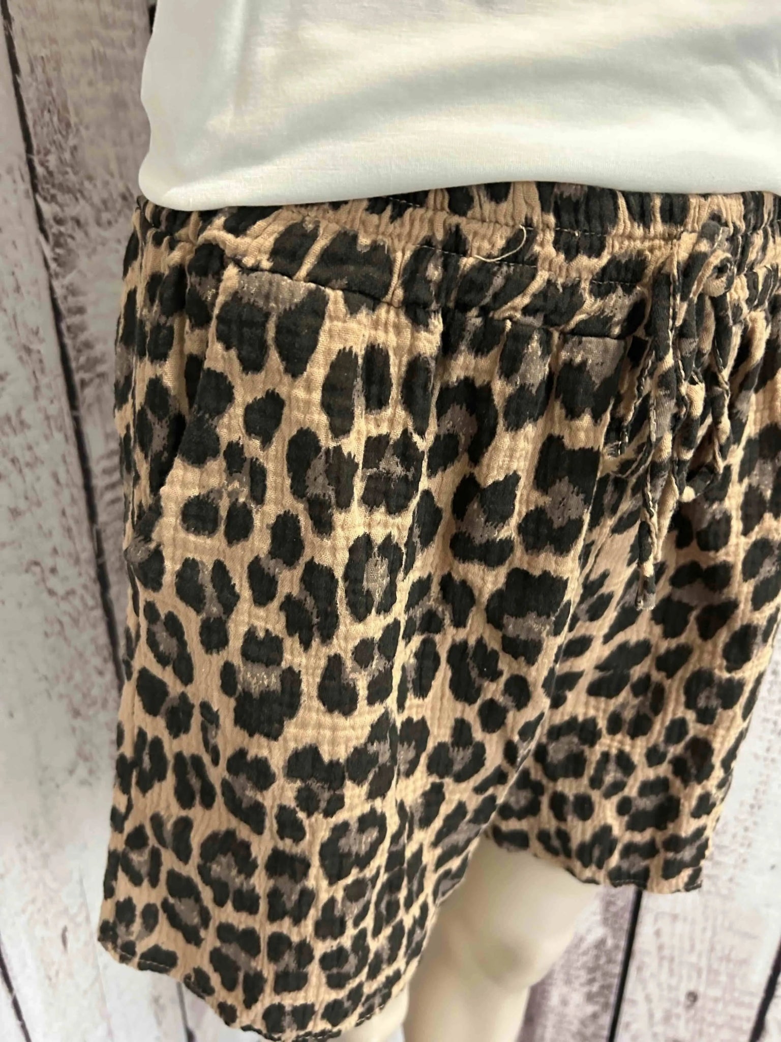 Short léopard gaze de coton - La boutique de Nannye