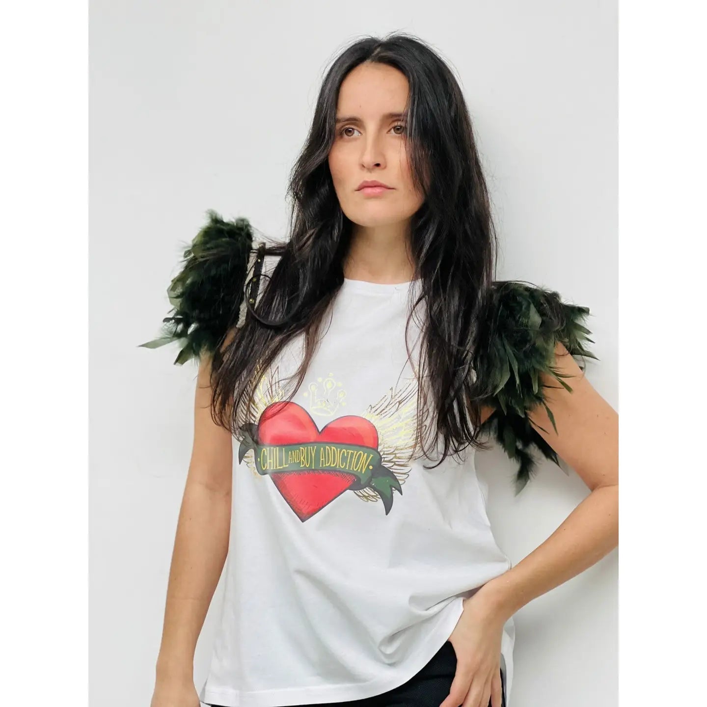 T-shirt Plumes Cœur Ailes – Une touche de caractère et d’élégance - La boutique de Nannye