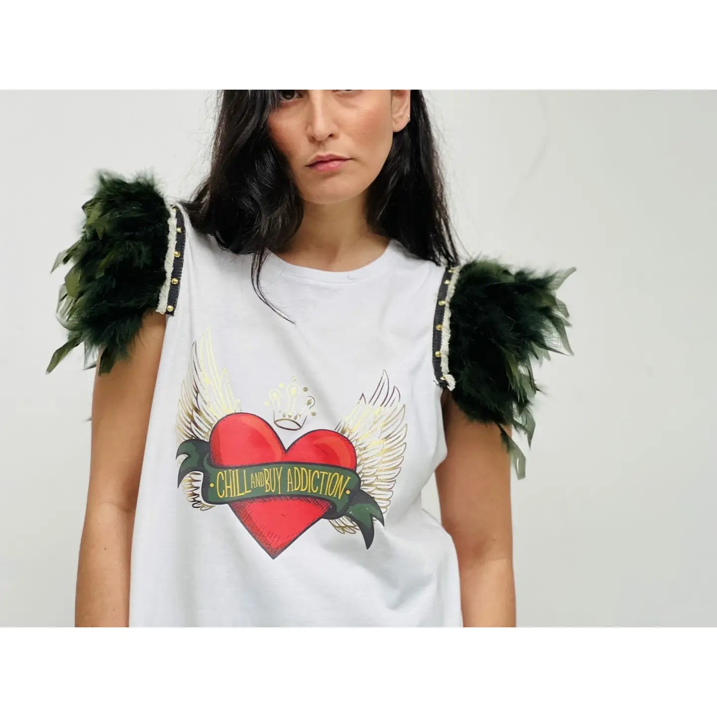 T-shirt Plumes Cœur Ailes – Une touche de caractère et d’élégance - La boutique de Nannye