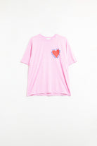 Q2 T-shirt rose Avec l'Amour c'est un Baiser sur le Front
