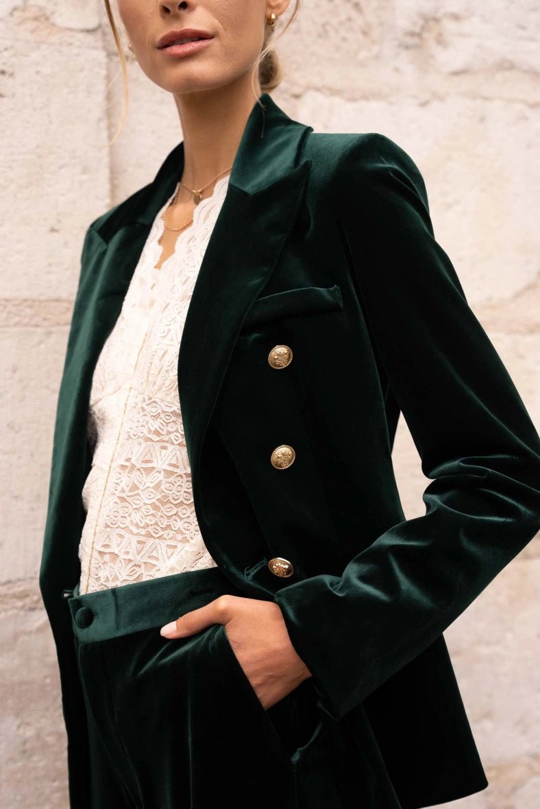 Veste Blazer en Velours - Élégance et Confort - La boutique de Nannye