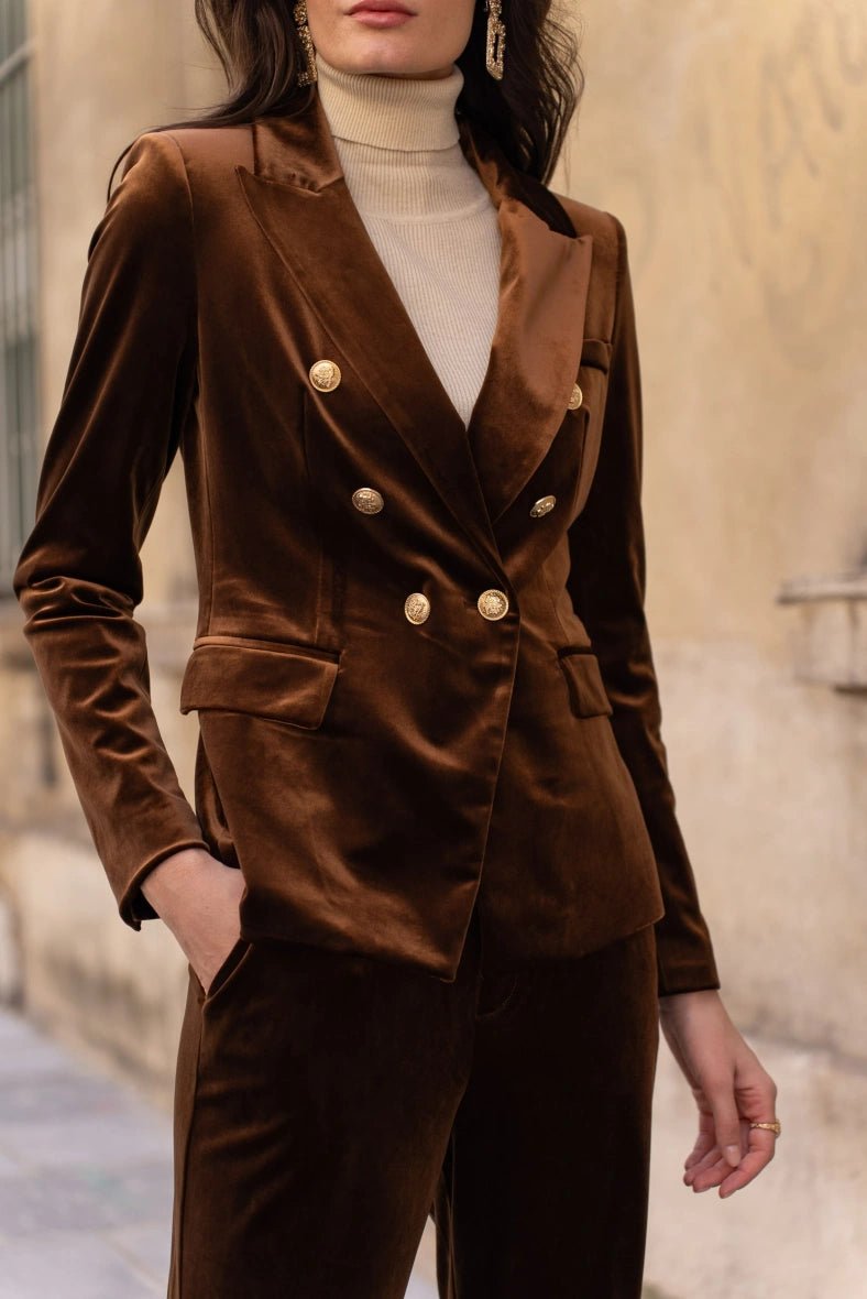 Veste Blazer en Velours - Élégance et Confort - La boutique de Nannye