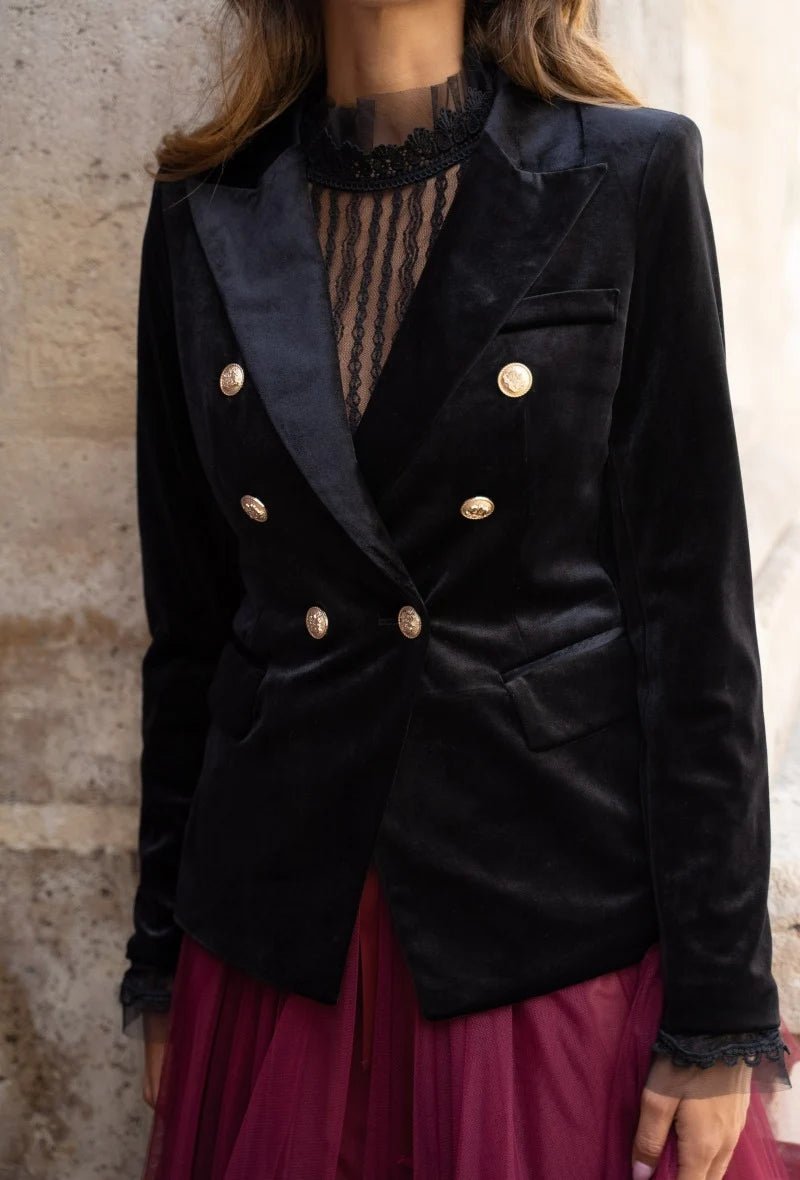 Veste Blazer en Velours - Élégance et Confort - La boutique de Nannye
