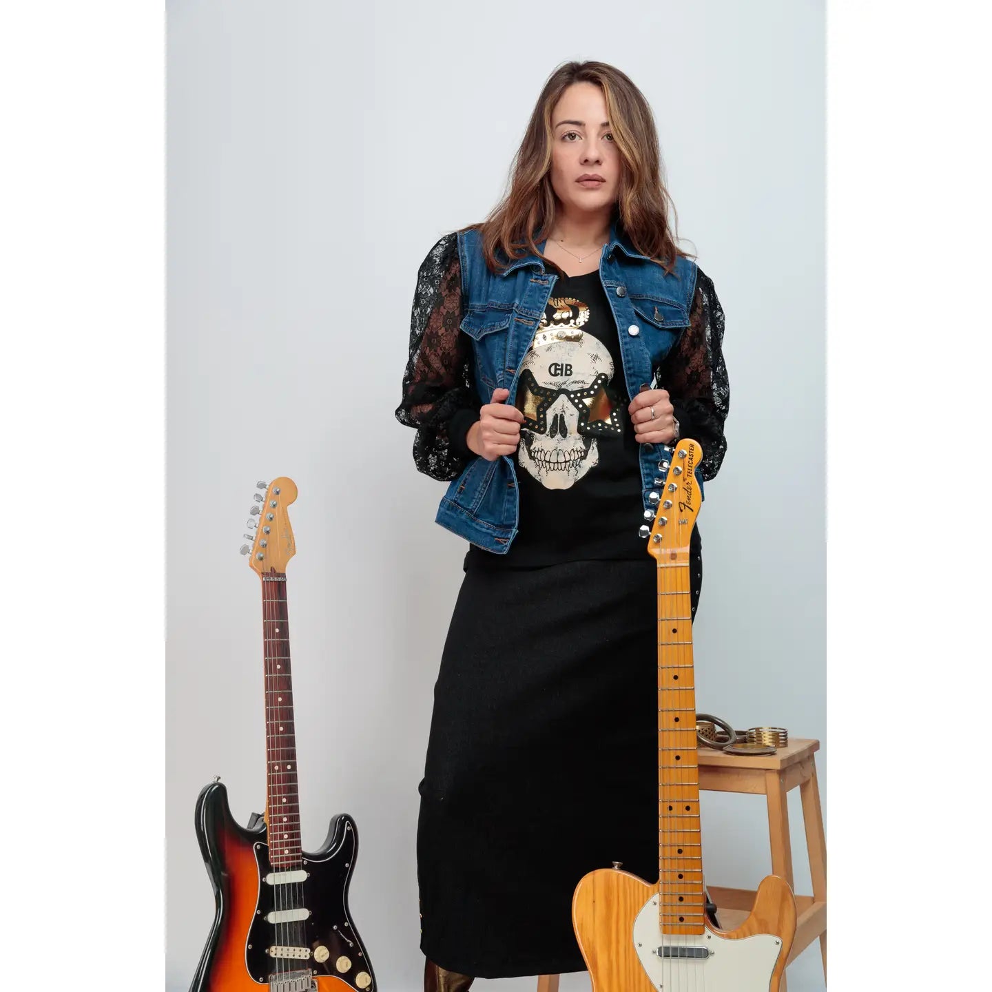 Veste en jean Cowboy Skull Festival : Alliance Parfaite de Style et Personnalité - La boutique de Nannye